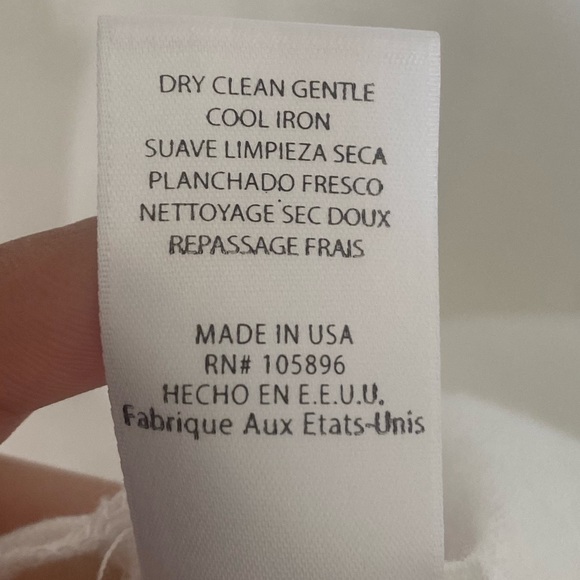 Worth white button down blouse size Small 100% linen Mock Neck Long Sleeves - Picture 7 of 7